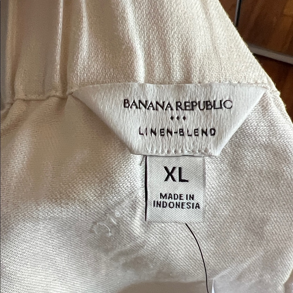 Banana Republic Factory Cream Linen-Blend Square-Neck Crop Top - NWT - Size XL - Picture 6 of 7